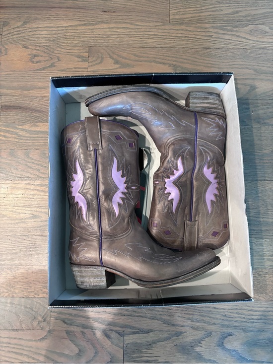 Sendra Shoes - Sendra Western Cowboy Boots Purple Brown Size 8.5
